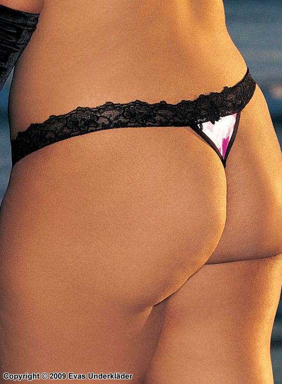 Thong panty in knit, plus size